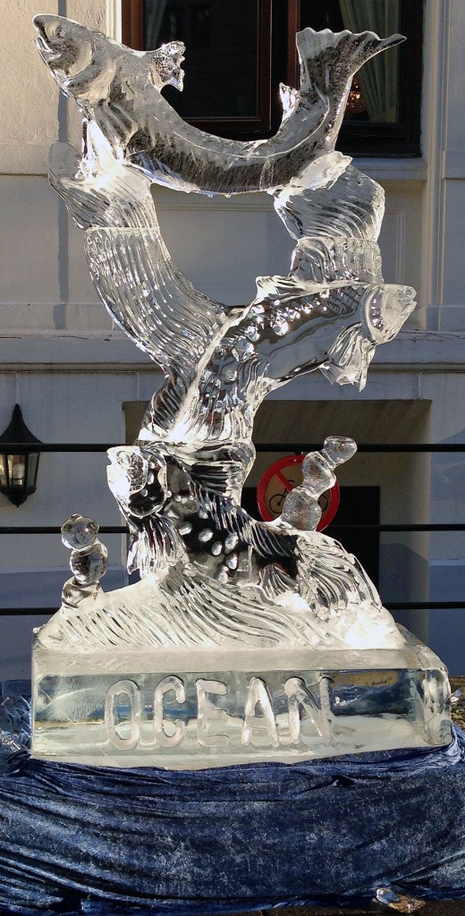 Ice sculpture outside a Trondheim hotel.